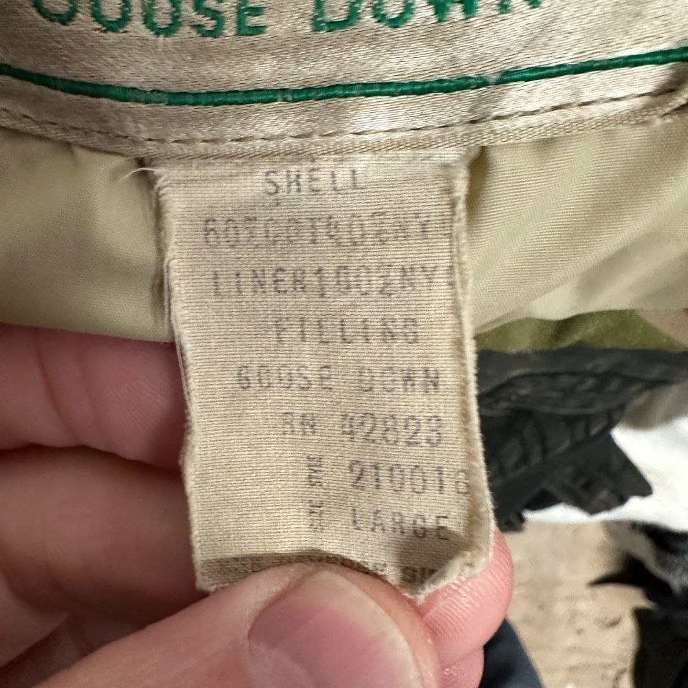 Vtg LL Bean Prime Northern Goose Down Duck Camo Jacket L - Picture 4 of 13